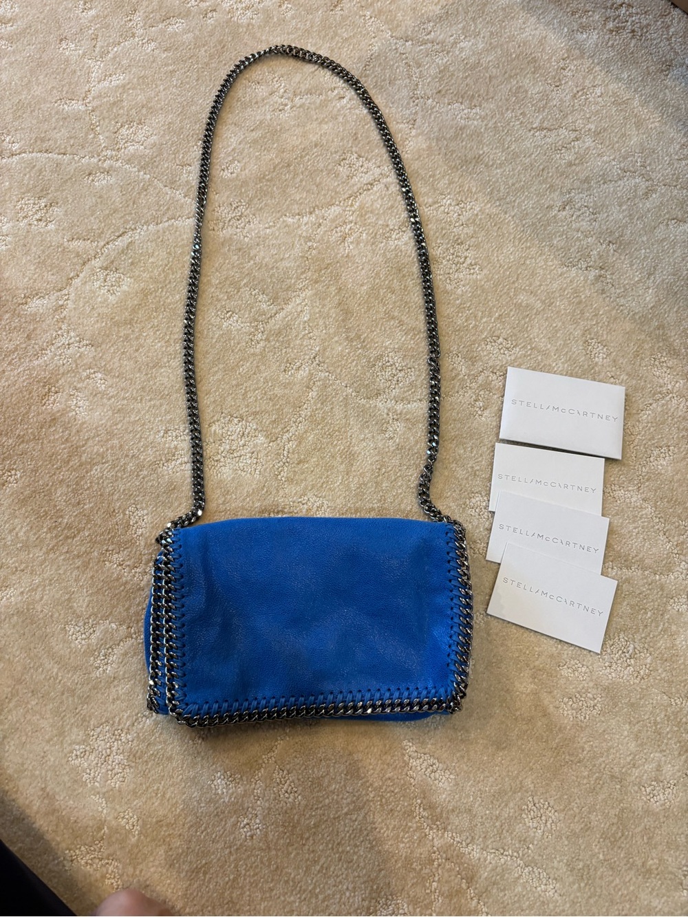 Stella McCartney Royal Blue Chain-Trim Crossbody Bag